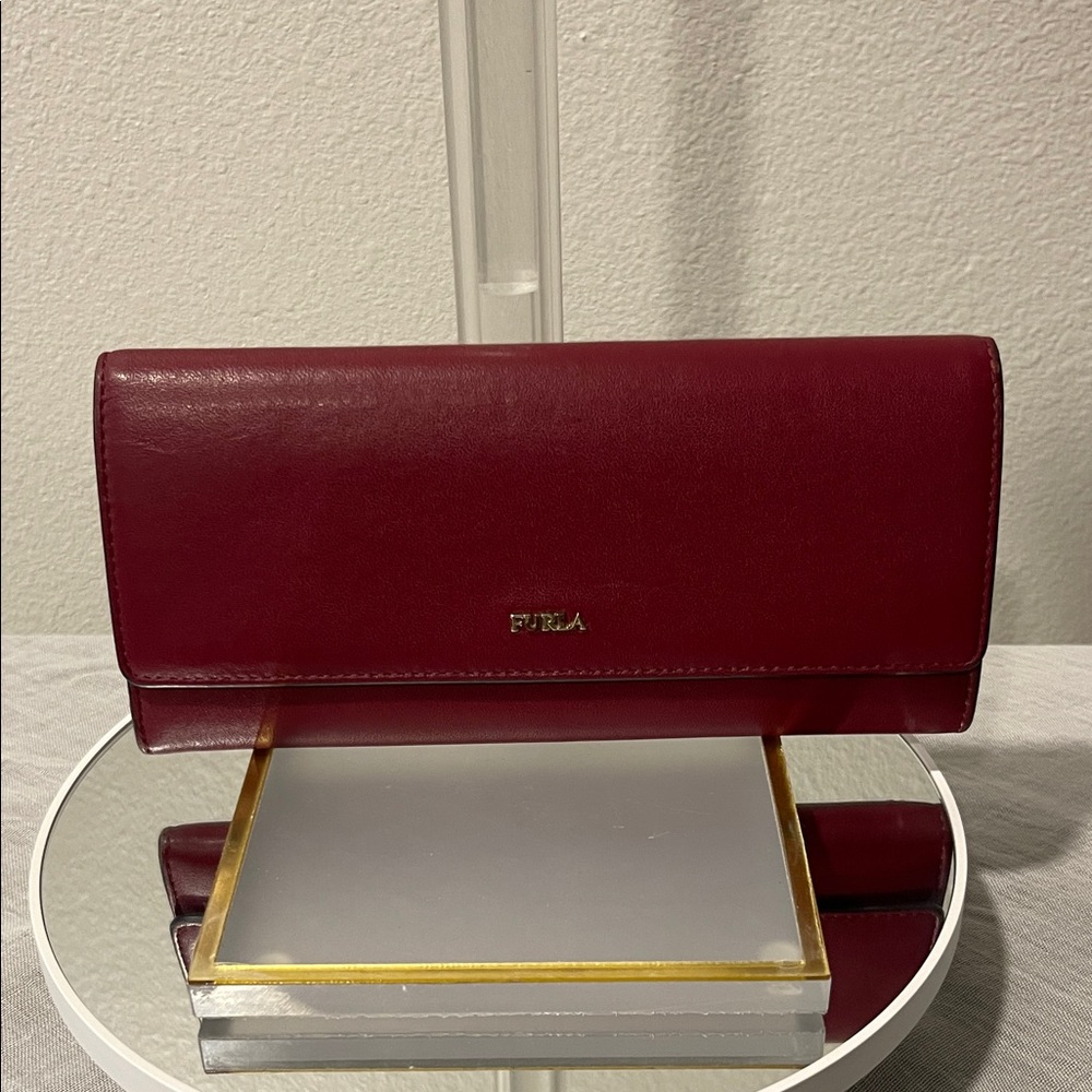 Furla Burgundy Leather Continental Wallet